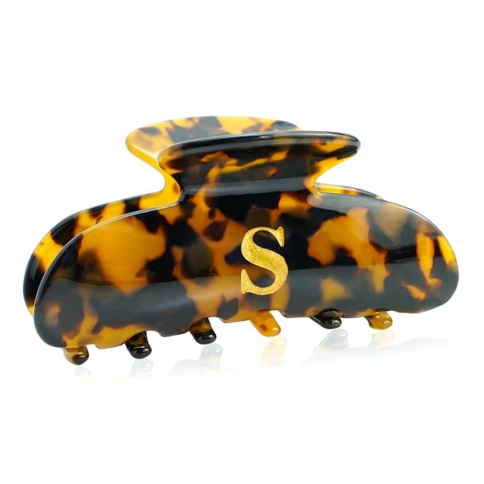 Initial Cute Hair Clips - Tortoise Shell Letter Elegant Hair Claw Clips, Glitter Claw Clips Durable Hair Clips, Wedding Gift, Bridesmaid Gifts, Birthday Gifts, Christmas Gift, Letter S
