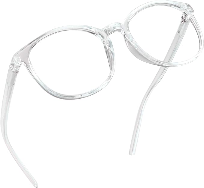 LifeArt Round Blue Light Blocking Glasses, Computer Glasses, Gaming Glasses, TV Glasses for Women Men (Clear, 3.25 Magnification)