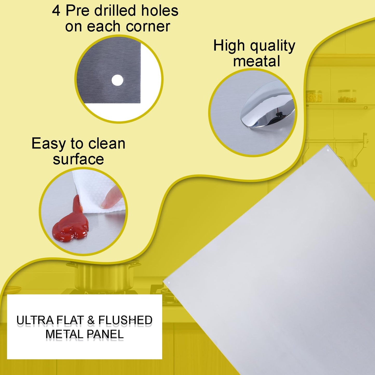 SHACO 24x30 Inch Stainless Steel Backsplash for Stove, Metal Panel Splatter Guard for Stovetop with Microfiber Towel, Pre-drilled Hole and Matching Screw for Easy Installation (30" x 24")