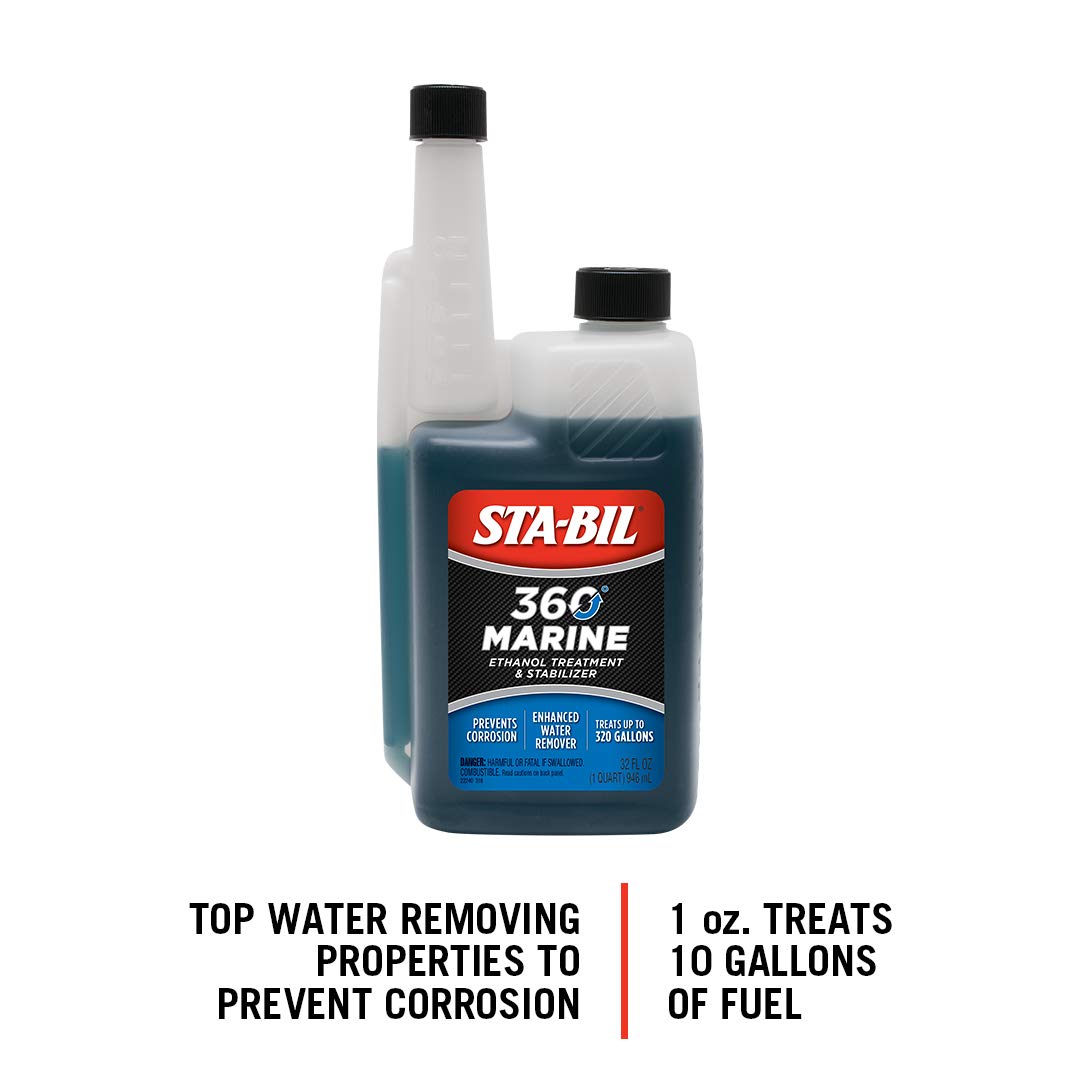 STA-BIL Marine Fuel System Treatment | Full Fuel System Cleaner, Injector Cleaner | Additive for Boats & Watercrafts, In-Season Cleaning & Protection 32oz (6 Pack)