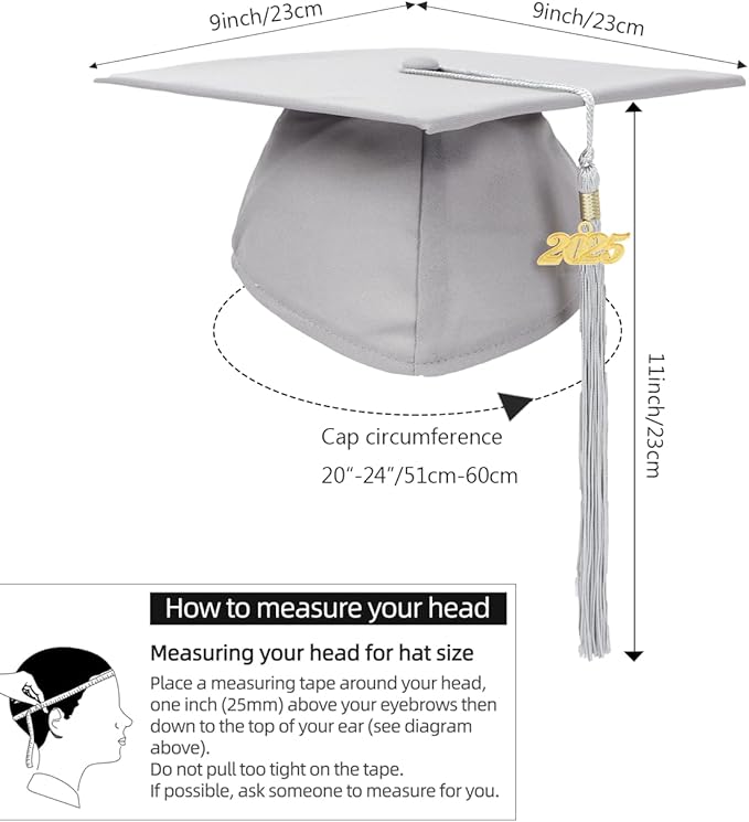 Newrara Graduation Unisex Matte Adult Graduation Cap with Tassel