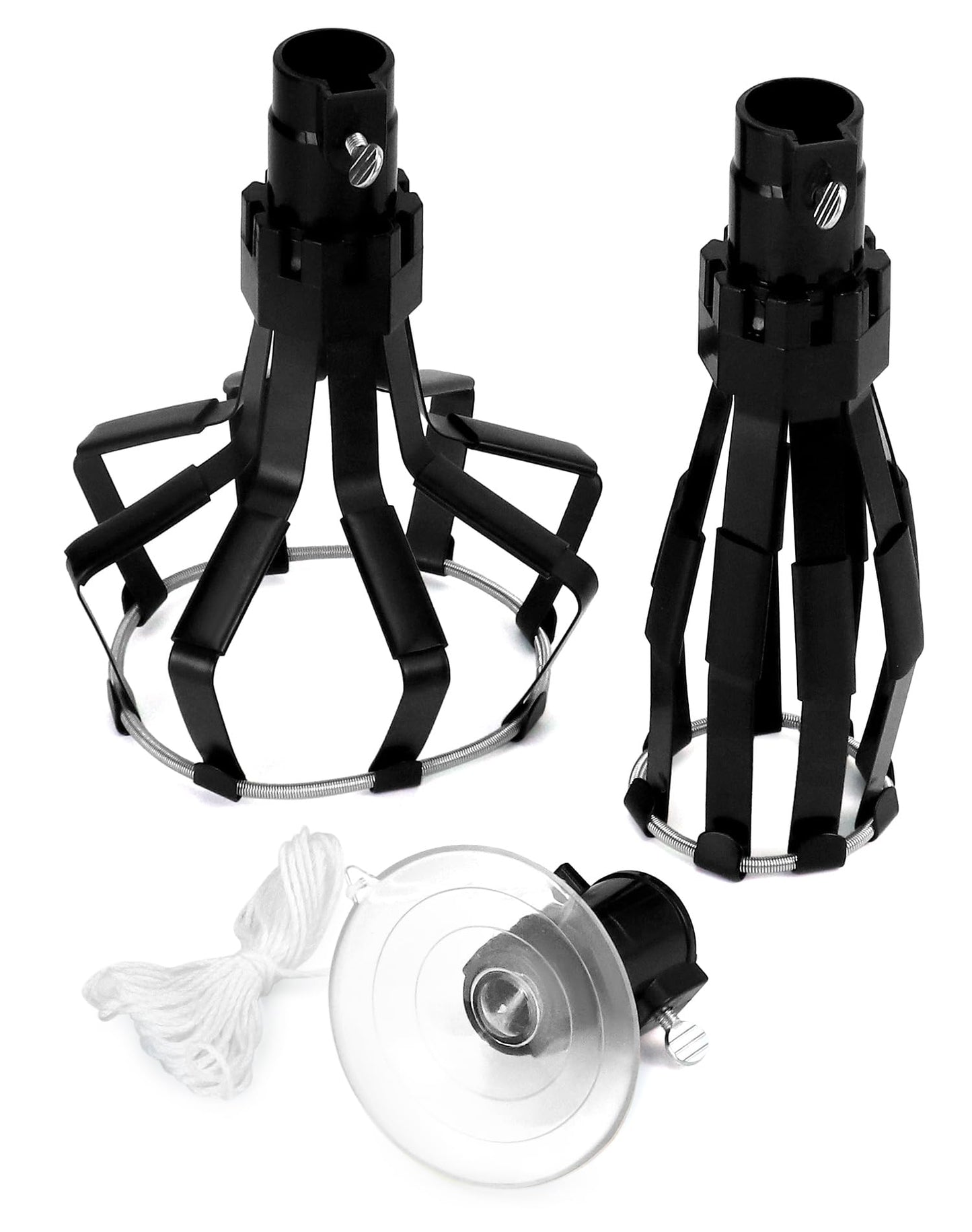 QWORK Professional Light Bulb Changer Kit - 3 Piece Set - Extension Pole Compatible, for High Ceiling Incandescent Bulbs with Standard, Floodlight & Recessed Changer