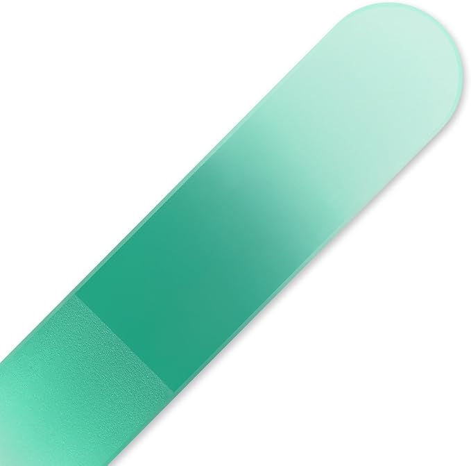 Mont Bleu Rainbow Crystal Nail File in Black Pouch - Small/Purse Size - Czech Tempered Glass - Handmade in Bohemia (Czech Republic)