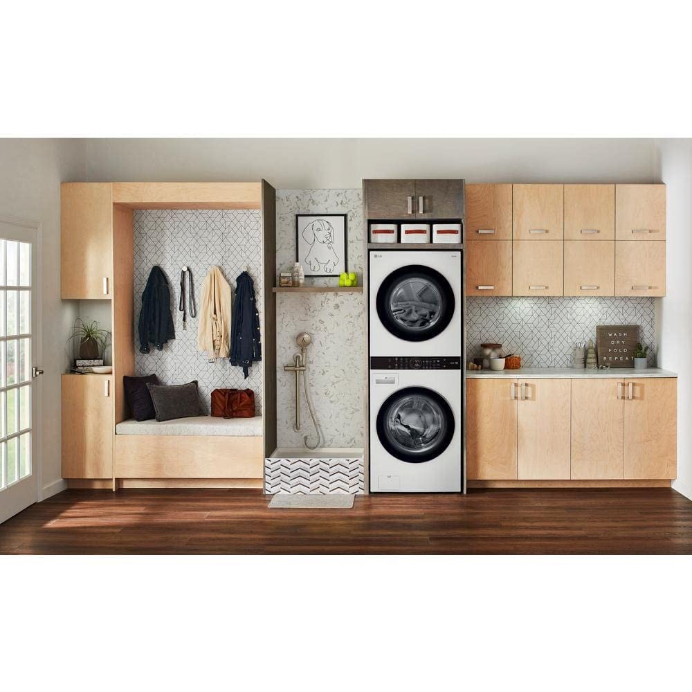 LG WKE100HWA WashTower Stacked Smart Laundry Center 4.5 Cu.Ft. Front Load Washer & 7.4 Cu.Ft. Electric Dryer in White