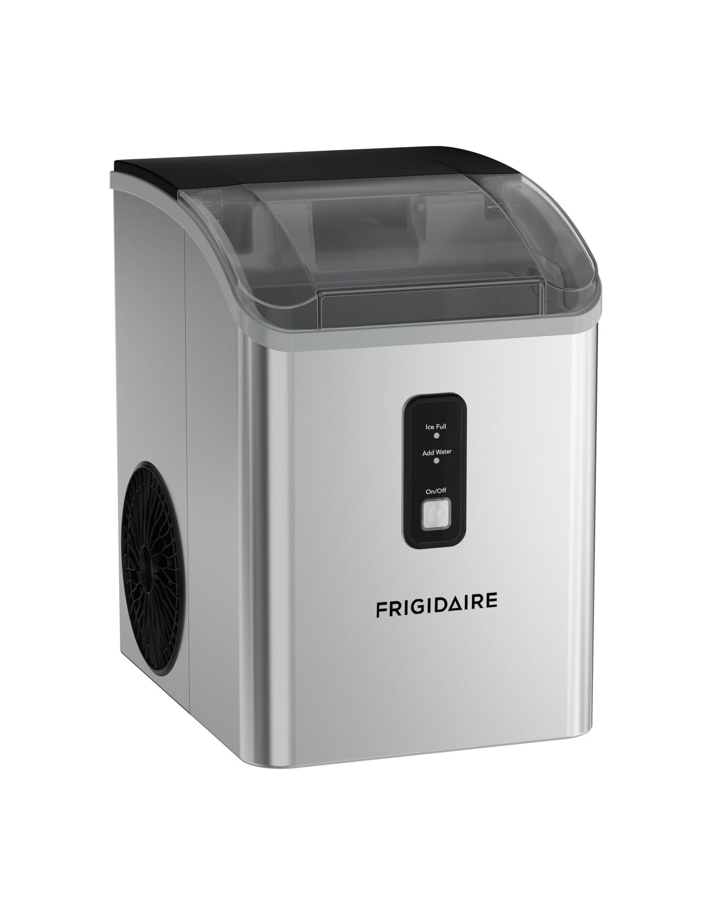 Frigidaire Countertop Crunchy Chewable Nugget Ice Maker, Compact, 33lbs per Day, Metallic Finish