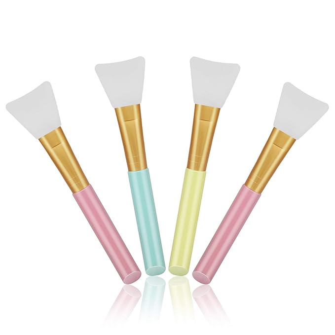 Cuttte 4pcs Silicone Face Mask Applicators, Flexible Facial Mud Masks Applicator, Hairless Moisturizers Tools, Soft Facial Brushes for Mud, Clay, Charcoal