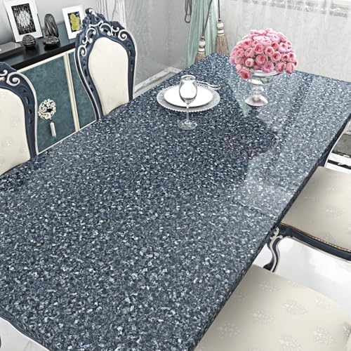 Wallercity Glossy Blue Granite Contact Paper for Countertops Modern Waterproof Peel and Stick Marble Wallpaper for Kitchen Sparkle Marble Counter Vinyl Wrap for Cabinets Desk Table Top 15.8''x78.7''