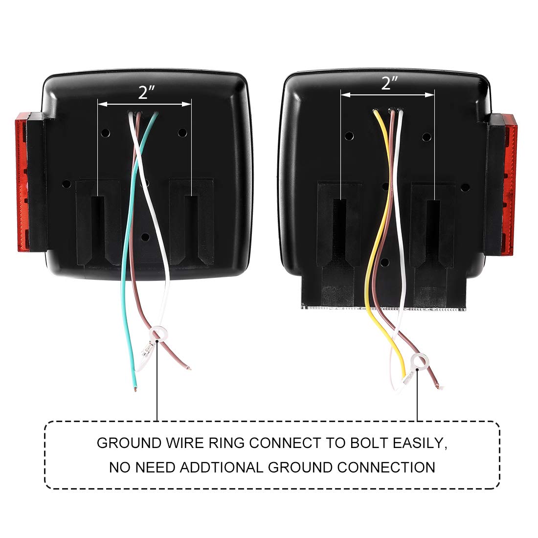 CZC AUTO 12V Submersible LED Trailer Tail Light Kit for Under 80 Inch Boat Utility Waterproof (Trailer light kit)