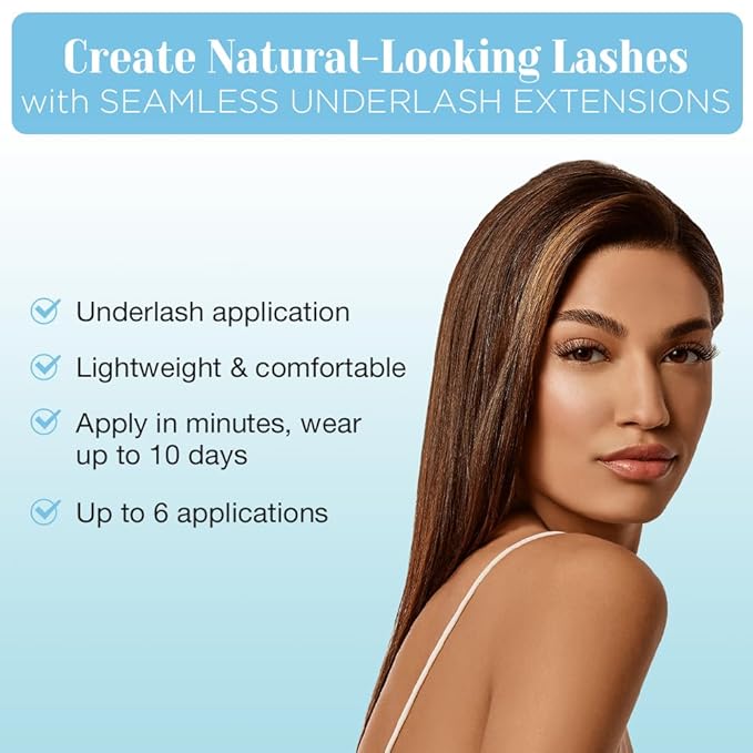 Ardell Seamless Underlash Eyelash Extensions Wispies – DIY Lash Extension Kit with Bond & Seal, Natural Wispy Lash Clusters for Undereye Application, 1 Pack