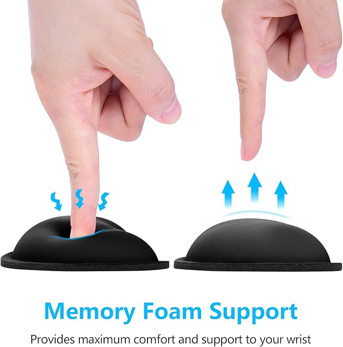 Dapesuom Mouse Wrist Rest, Ergonomic Memory Foam Mouse Wrist for Computer Desk Mats Support, PU Leather Hand Rest Pad Cushion for Gaming, Laptop, Men, Women, Pain Relief & Easy Typing, Black