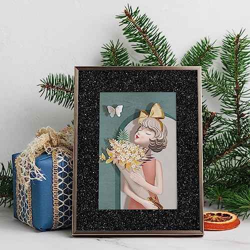 CRE8TIVE Black Glitter Wallpaper Border Peel and Stick Wall Border Sparkle Black Contact Paper Self Adhesive Removable Glitter Fabric Wallpaper Wall Borders for Girls Bedroom Dresser DIY Crafts 8"x80"