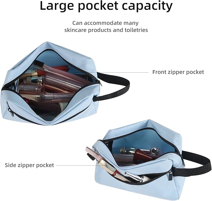 Travel Toiletry bag Toiletry bag for women men Hanging Cosmetic bag Travel accessories for Women Men (Sky blue)