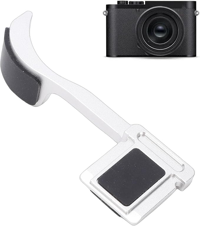 EBTOOLS Thumb Up Grip, CNC Machined Aluminum Alloy Thumb Rest for Q3 Camera, with Anti Scratch Silicone Pad for Stable Hand Hold (Silver)