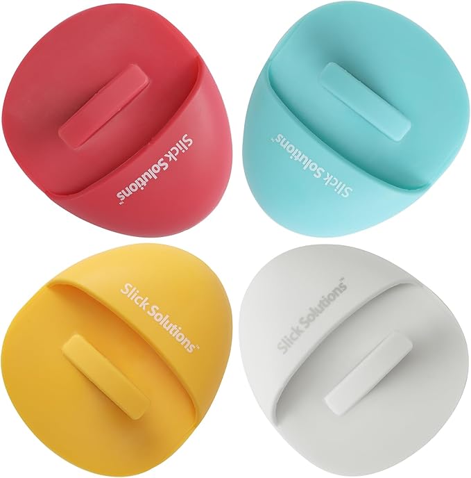 Slick- Silicone Facial Cleansing Brush, 4 Pack, Silicone Face Scrubber Exfoliator, Face Exfoliator Scrubber, Facial Scrubber for Face Cleanser Brush, Exfoliating Face Scrubber, Face Brush