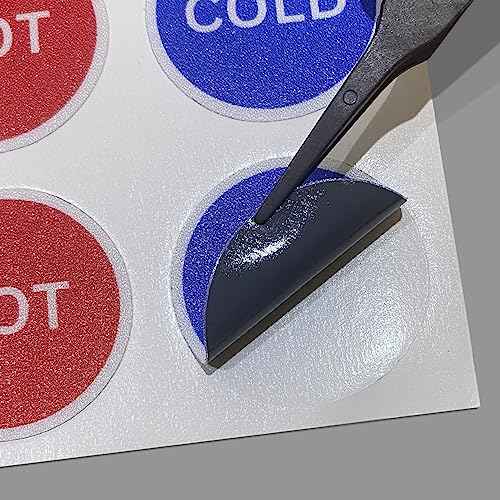 dealzEpic - Hot Cold Sign Indicator Stickers - Self Adhesive Peel and Stick Decal - 4cm in Diameter