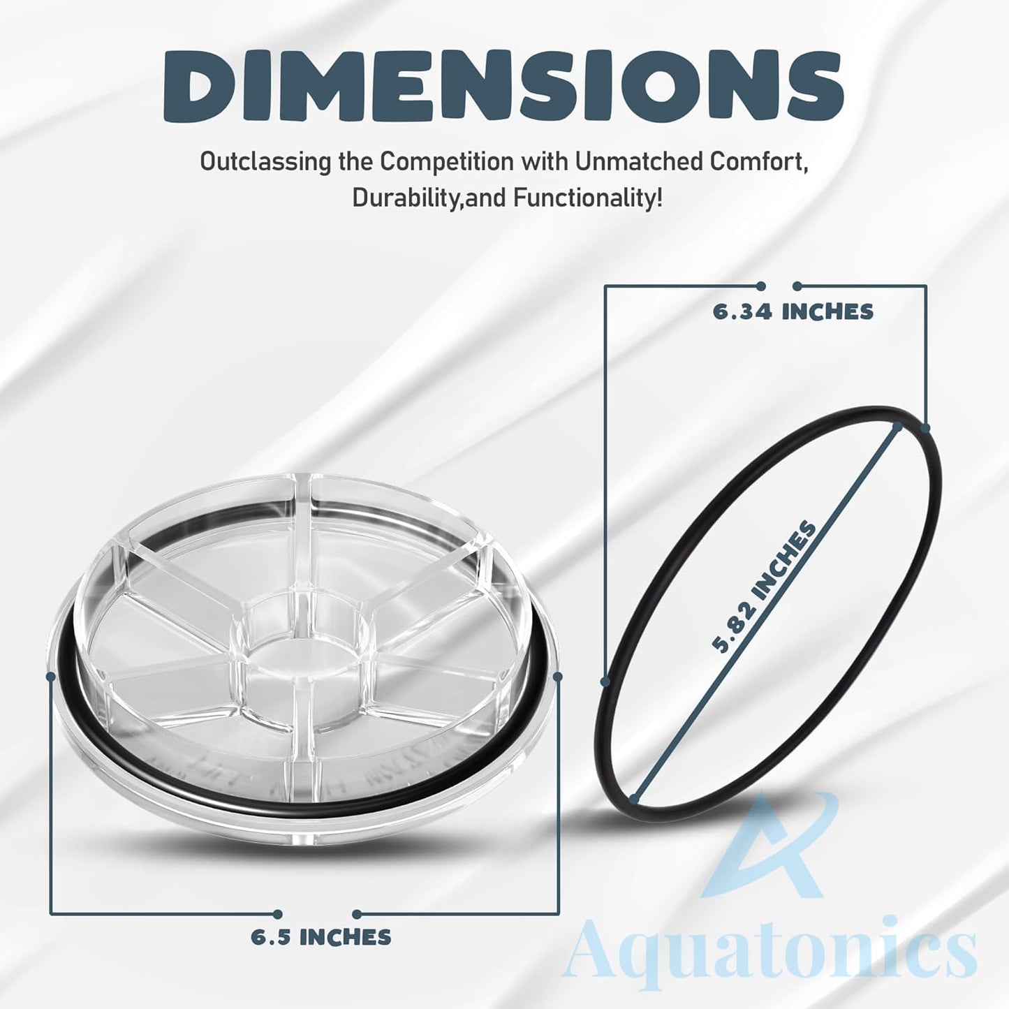 Replacement 357151 Pump Lid with O-Ring – Pool Pump Lid Replacement for Pentair Whisperflo, IntelliFlo VS, VS 3050, VF, VST and VS+SVRS high performance pumps – See-Through Clear Pool Pump Cover Lid