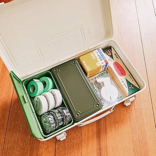 T-190 MG (MILITARY GREEN) H7.99¡¿W4.29¡¿D2.20inch Steel Trunk For Pegs, Metal fittings, Pen, Accessory, And Utility Knife Made In Japan