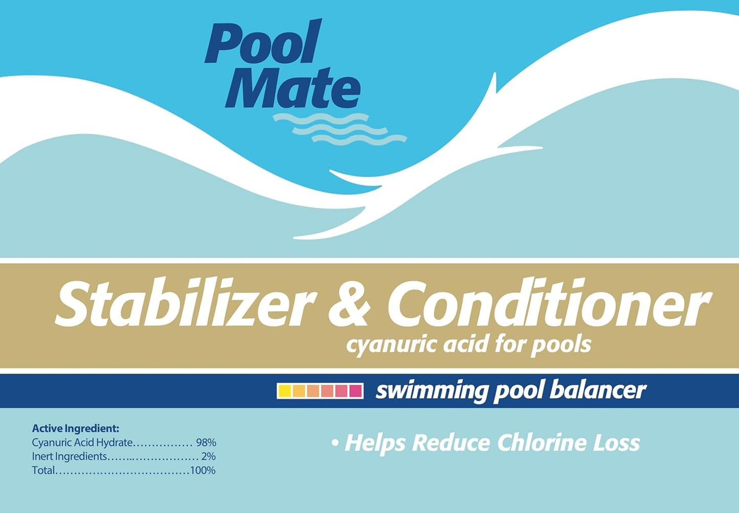 Pool Mate 4-Pounds Premium Pool Stabilizer and Conditioner, Concentrated Cyanuric Acid for Pools, Helps Chlorine Last Longer
