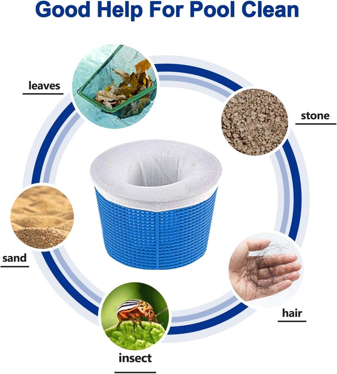RECHIATO 150 Pack Pool Skimmer Socks for Pool Filters, Filters Baskets and Skimmers to Filter Debris and Leaves, Protact Filter System of Inground and Above Ground Pools