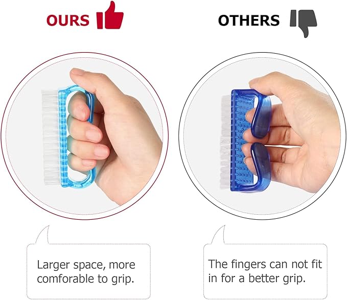 Handle Grip Nail Brush, Hand Fingernail Brush Cleaner Scrubbing Kit Pedicure for Toes and Nails Men Women (4 Pack) (Color-7)