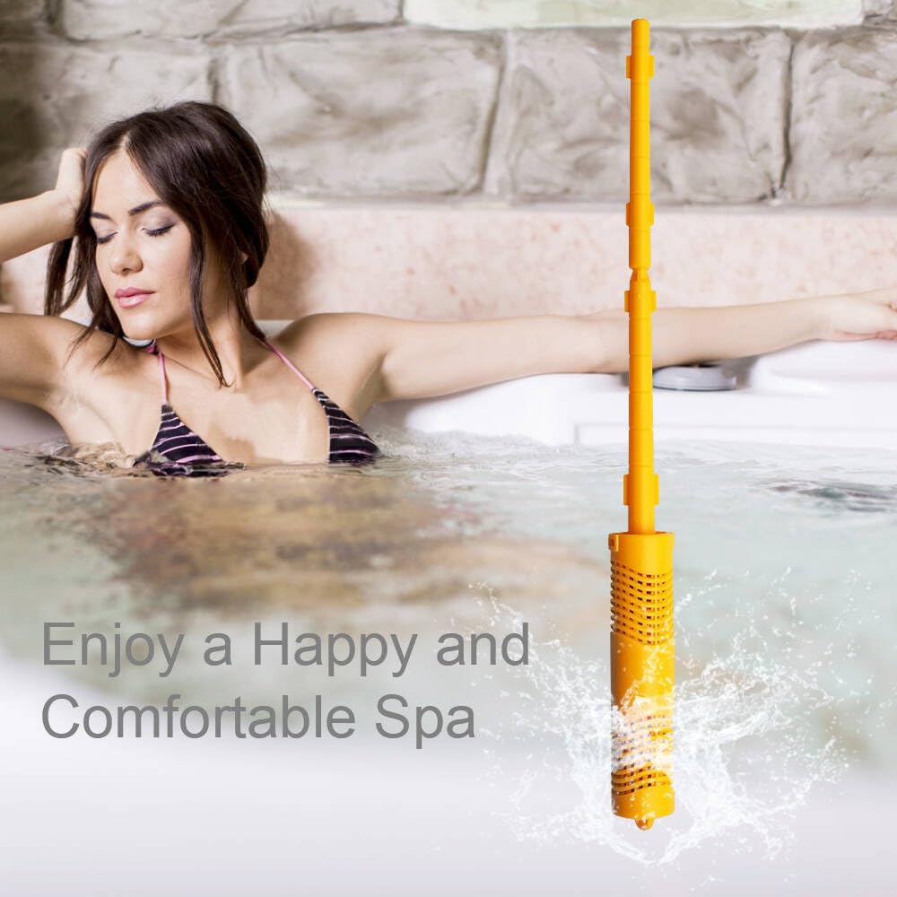OBMAO Spa Mineral Sticks, Hot Tub Mineral Stick, Spa Mineral Sticks for Hot Tub with 4 Months Lifetime Universal for Pool&Hot Tub to Keep Water Clear(Yellow,2PCS)