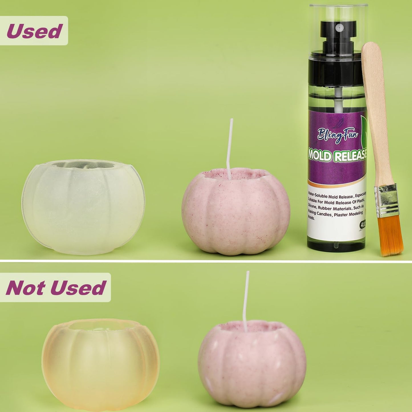 Pachsi 4Oz Mold Release Spray for Candle Making and Epoxy Resin, Fast-Drying Silicone Oil Releaser, Non-Stick Professional Mold Release Agent, Promotes Mold Longevity, Withstands High Temperature