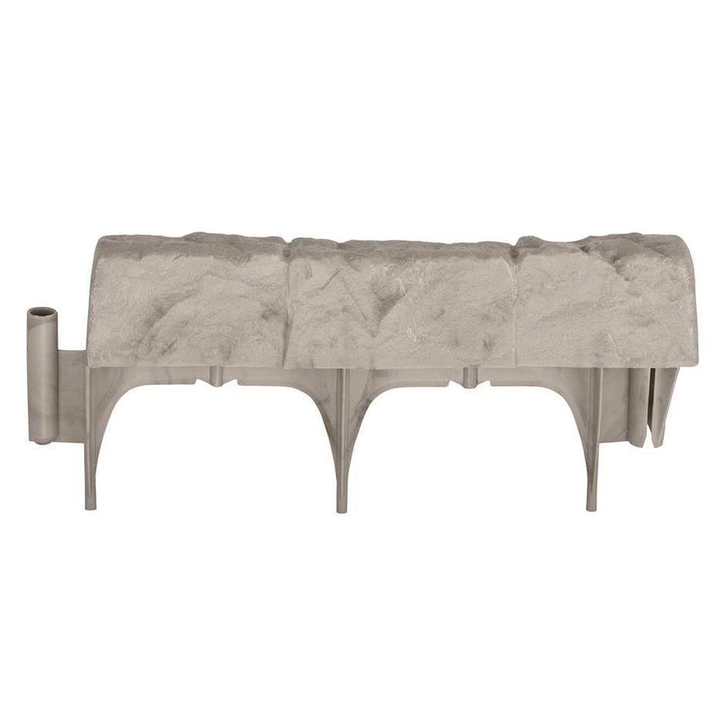 Suncast Interlocking Border Edging - Stone -Like Poly Construction for Garden, Lawn, and Landscape Edging - Water Resistant Border for Containing Trees, Flower Beds and Walkways - Light Taupe, 30