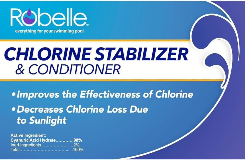 Robelle 21-Pounds Premium Chlorine Stabilizer and Conditioner, Concentrated Cyanuric Acid for Pools, Pool Stabilizer, Helps Chlorine Last Longer