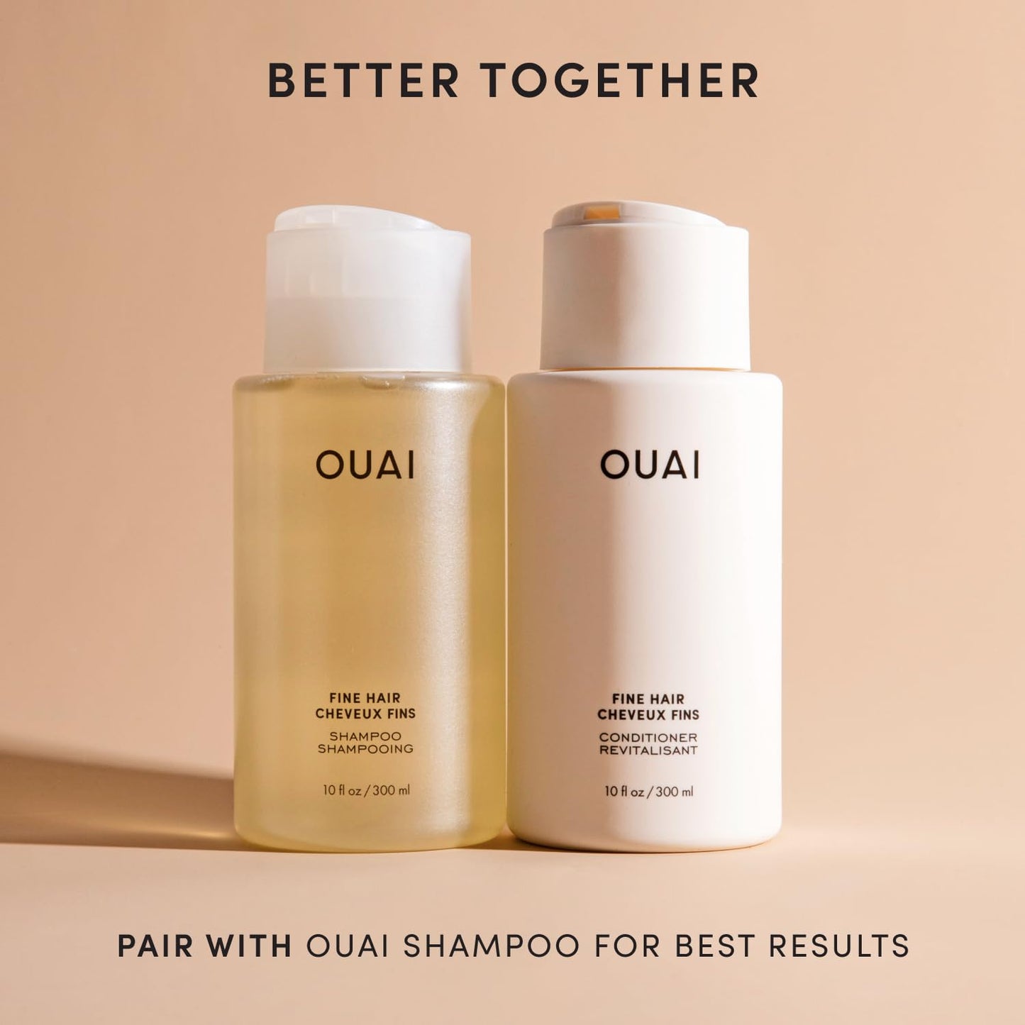 OUAI Fine Hair Conditioner Travel Size - Volumizing Conditioner for Fine Hair with Keratin, Biotin & Chia Seed Oil - Adds Softness, Bounce & Volume - Free from Parabens, Sulfates & Phthalates (3 Oz)