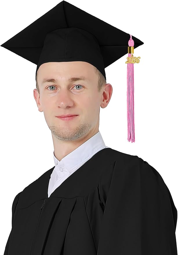 GraduatePro Matte Graduation Cap with 2026 Tassel for Adults High School and Bachelor Master 12 Colors