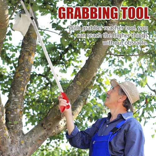 Sabary 5 Pack Suction Cup Reacher Grabber Heavy Trash Picker Grabber Tool, Long Handy Aids Nonslip Claw Reach Tool for Elderly Pick up Stick Arm Extension Litter Picker (Red)