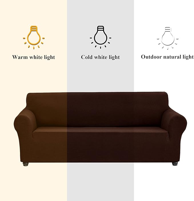 Joccun Stretch Loveseat Couch Cover Slipcover, 1-Piece Sofa Cover for 2 Cushion Couch Spandex Jacquard Washable Furniture Protector Cover for Living Room,Kids,Pets（Loveseat,Chocolate）