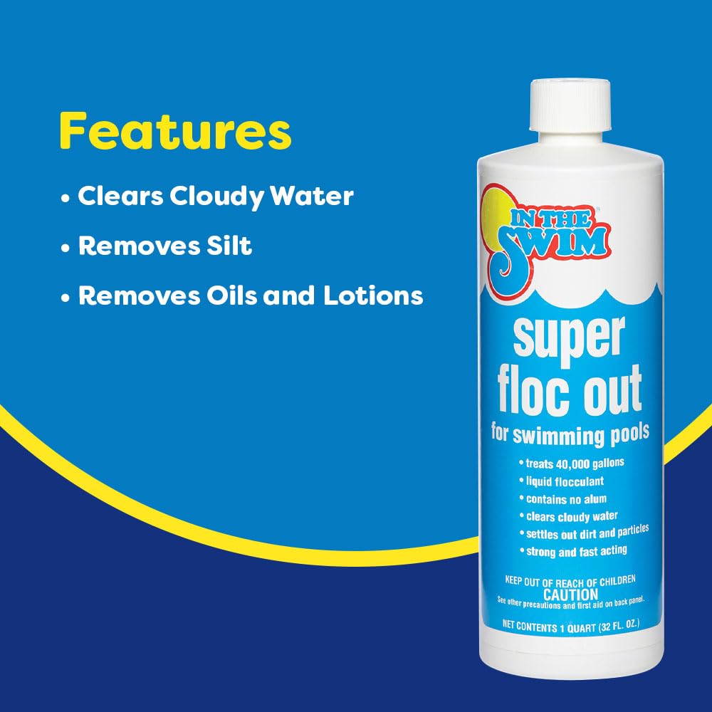 In The Swim Super Floc Out – Drop the Gunk, Ditch the Cloud, Dive Into Clear Water – 1 Quart - 2-Pack