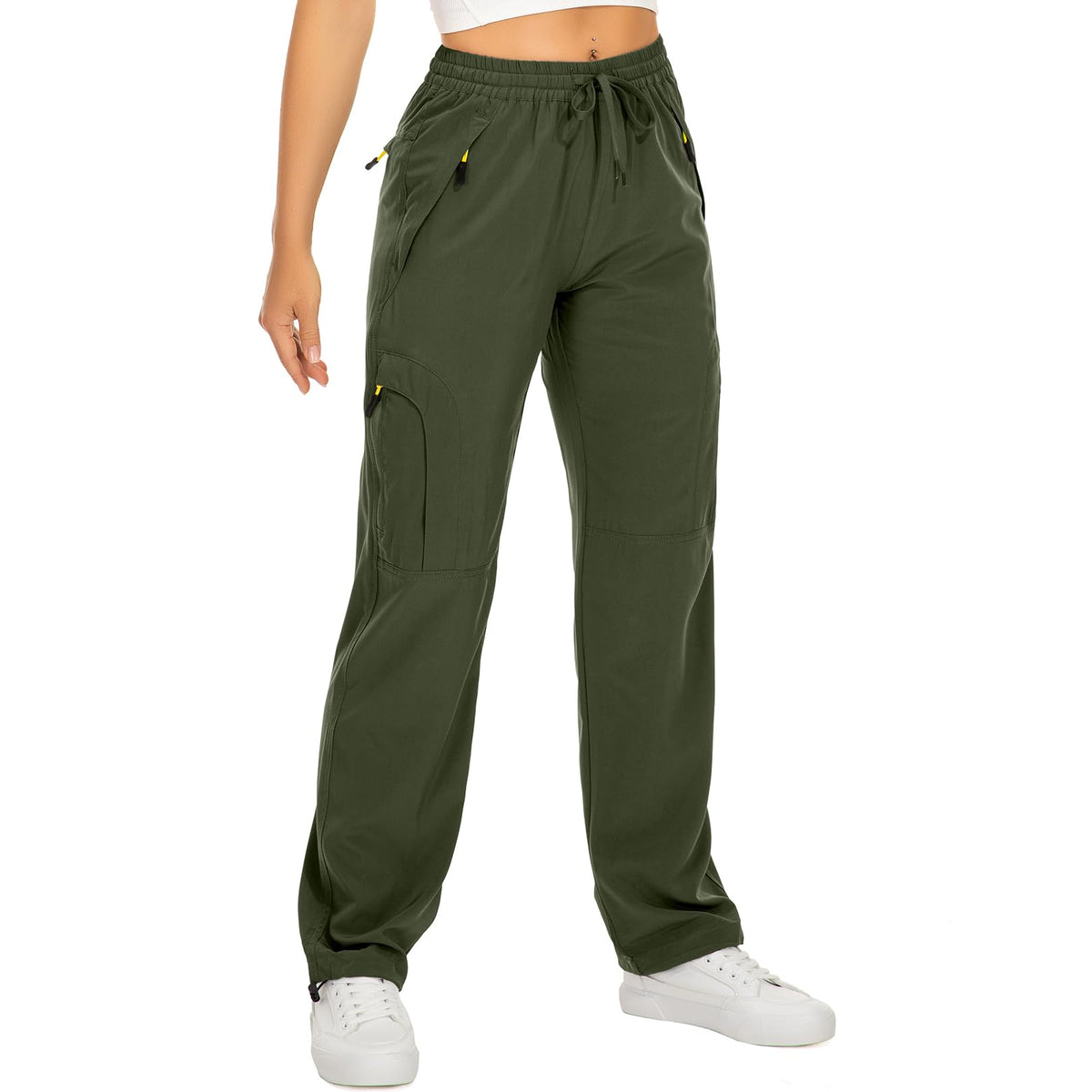 Toomett Women's Hiking Cargo Pants Quick Dry UPF50+ Outdoor Pants for Women Fishing Safari Travel Stretchy Pants with Pockets,6608,Army,XX-L