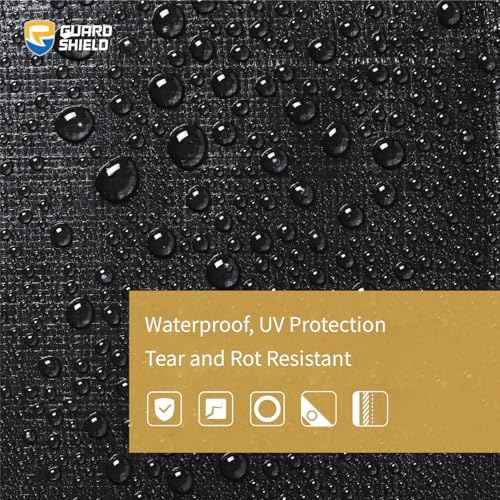 GUARD SHIELD Heavy Duty Tarp 16x20 Feet Black Tarp Large Outdoor Tarps Waterproof with Grommets Cover 12mil
