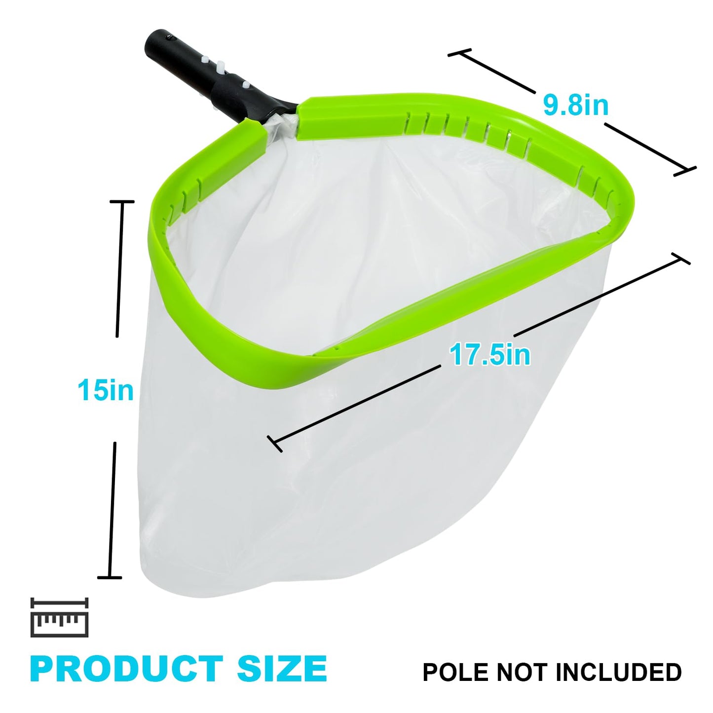 Pool Net,Professional Ultra Fine Mesh Pool Leaf Skimmer Nets for Silt, Sand,Pollen Debris Cleaning with Super Extra Fine Nylon Deep Bag,Heavy Duty Aluminum Frame & Handle Rake(Pole Not Included)