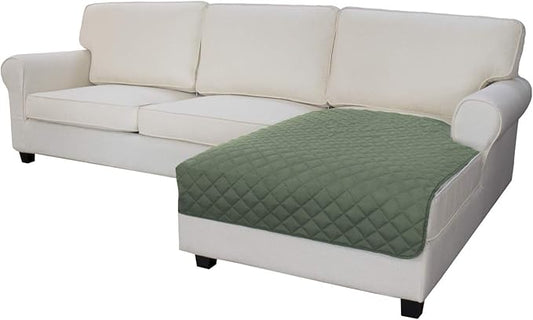 Easy-Going Sectional Couch Covers for Dogs L Shape Sofa Cover Reversible Sofa Slipcover Chaise Lounge Cover Furniture Protector Cover for Pets Dog Cat (42 x 68 inches, Greyish Green/Greyish Green)