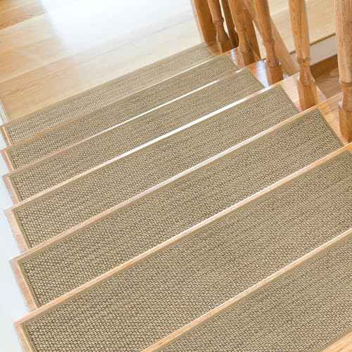 Stair Treads Non Slip for Wooden Steps Indoor 9" x 30" 15 Pack Extra Wide Stair Tread Carpet Stairs Runner, Step Pads with Reusable Adhesive for Dogs Kids Elders, Machine Washable, Beige