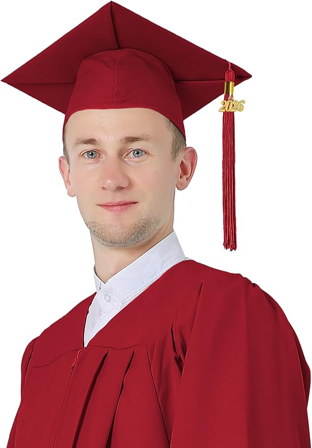 GraduatePro Matte Graduation Cap with 2026 Tassel for Adults High School and Bachelor Master 12 Colors