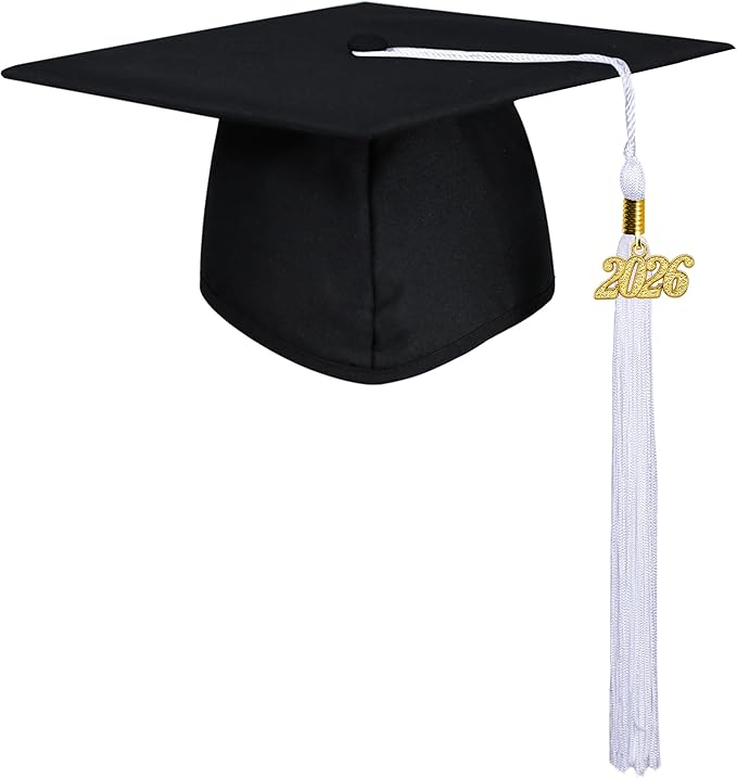 GraduatePro Matte Graduation Cap with 2026 Tassel for Adults High School and Bachelor Master 12 Colors
