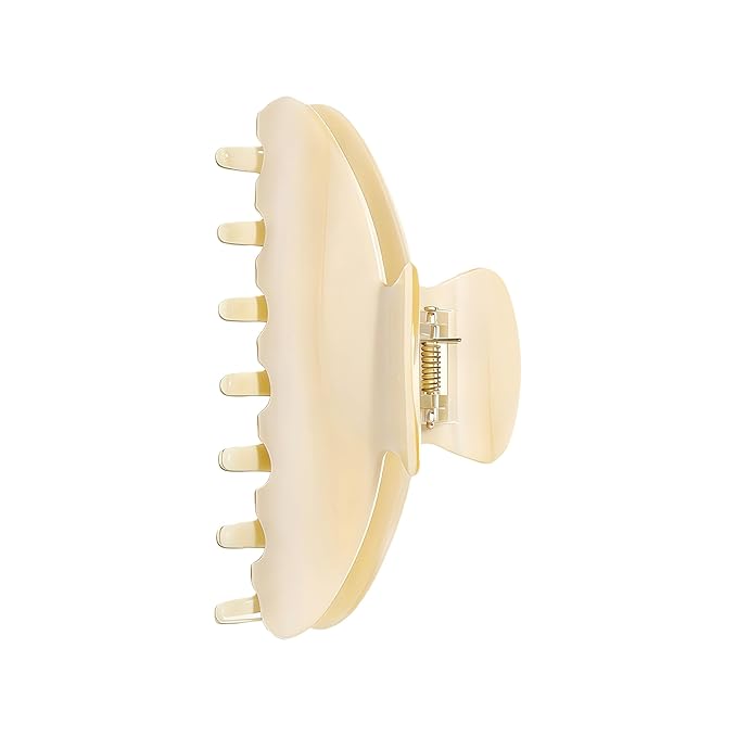Durable Acetate Hair Clips - 4-Inch Creme Claw Clips for Fine and Thick Hair (Creme)