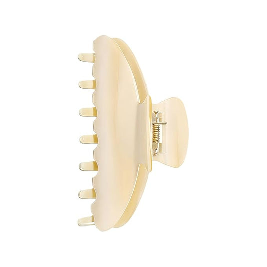 Durable Acetate Hair Clips - 4-Inch Creme Claw Clips for Fine and Thick Hair (Creme)