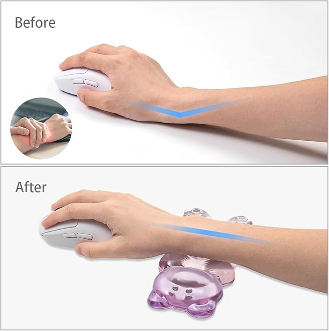 Purple Gradient Gel Mouse Wrist Rest ?€?Cute Bear Mouse Wrist Rest, Ergonomic Mouse Support,Comfort & Support for Typing and Gaming