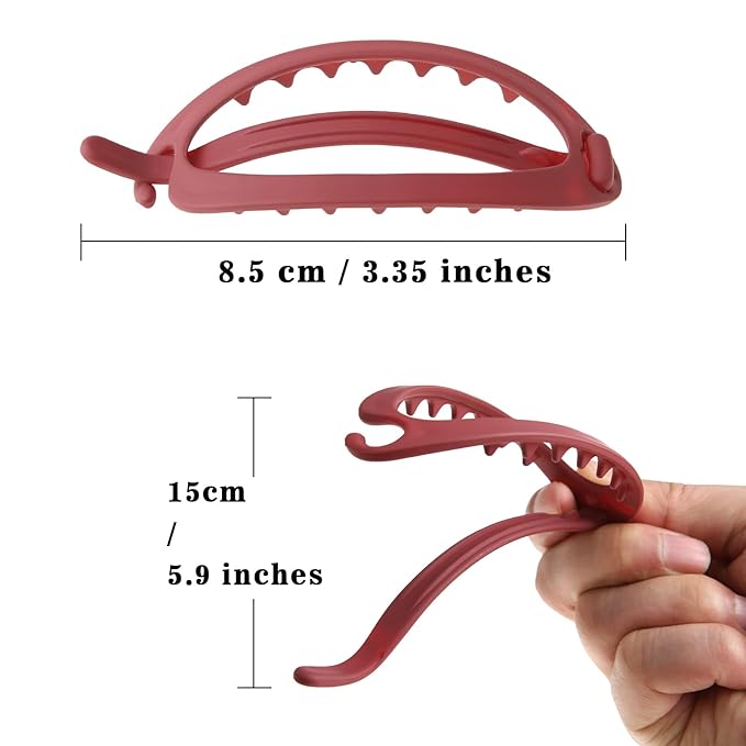 French Concord Hair Clips Claw - 6Pcs Side Slid Flat Hair Clips for Volume Strong Hold No Slip Grip Hair Claw Clips for Women Girls Thick Thin Hair (Matte Oval(Small,3.35 inches))