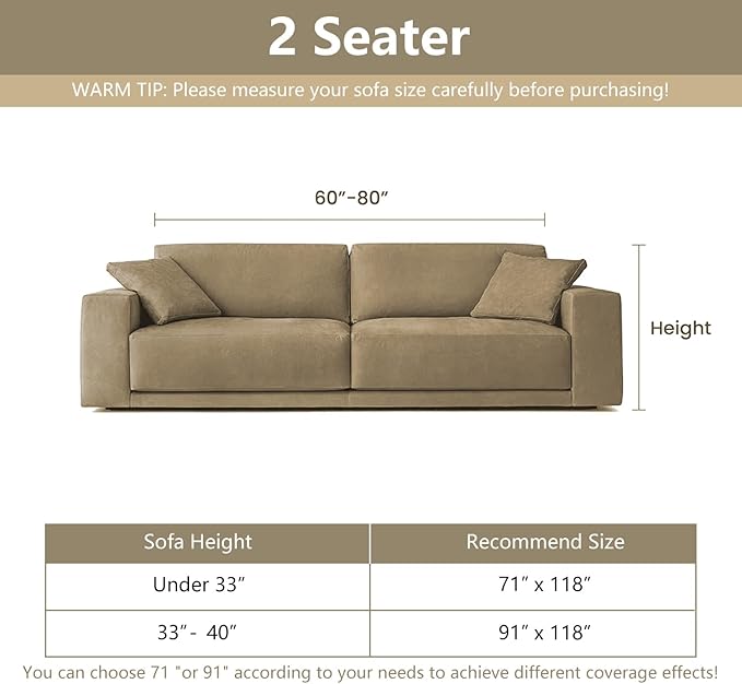 MYSKY HOME Loveseat Cover Deep Chocolate Couch Cover Sectional Couch Covers for 2 Cushion Couch Sofa Thick Universal Chenille Sofa Cover with Tassel Durable Furniture Protector for Dogs 91" x 118"