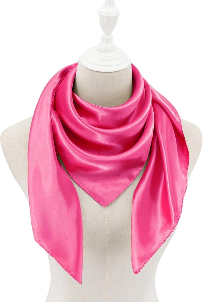 vimate 35" Square Silk Like Head Scarf - Women's Fashion Satin Scarf Bandana for Hair Wrapping at Night.