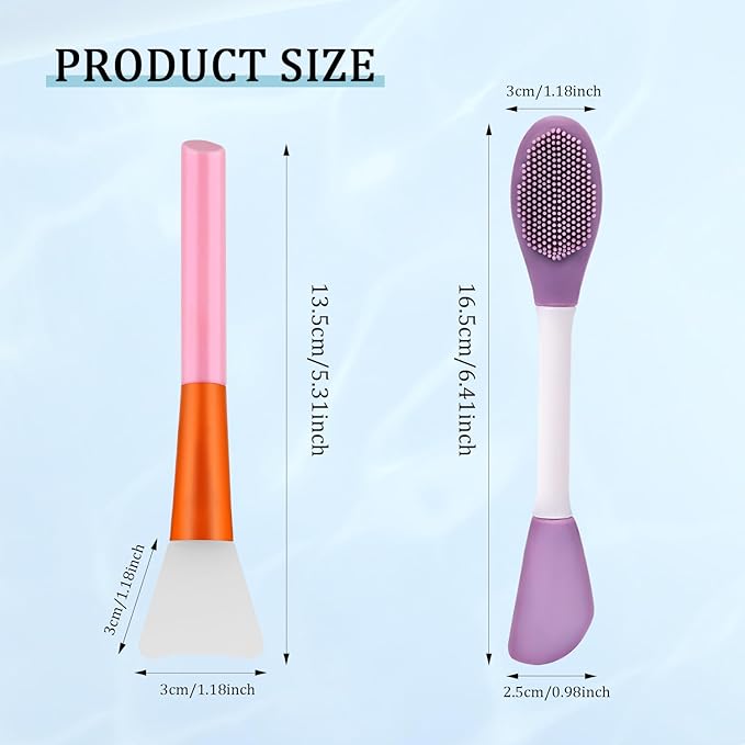 Face Mask Applicator and Pore Polishing Wand,2 Pcs Silicone Face Mask Brush Reusable Facial Brushes Applicator for Applying Skin Care Products Skincare Supplies Tool for Face Mask Eye Mask Body Lotion