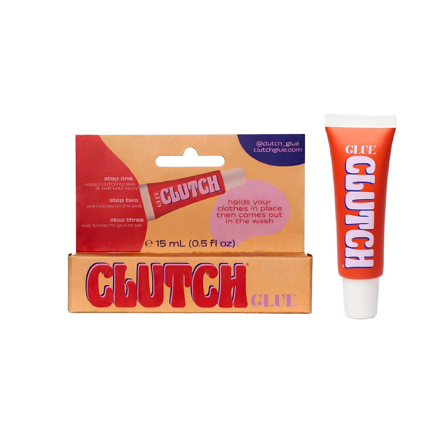 CLUTCH Glue Liquid Fashion Tape – Clear Body Glue & Fashion Glue for Women – Customisable Skin Adhesive for Clothing, Dresses, Straps and Accessories – All-Day Hold for Events & Travel (15ml)
