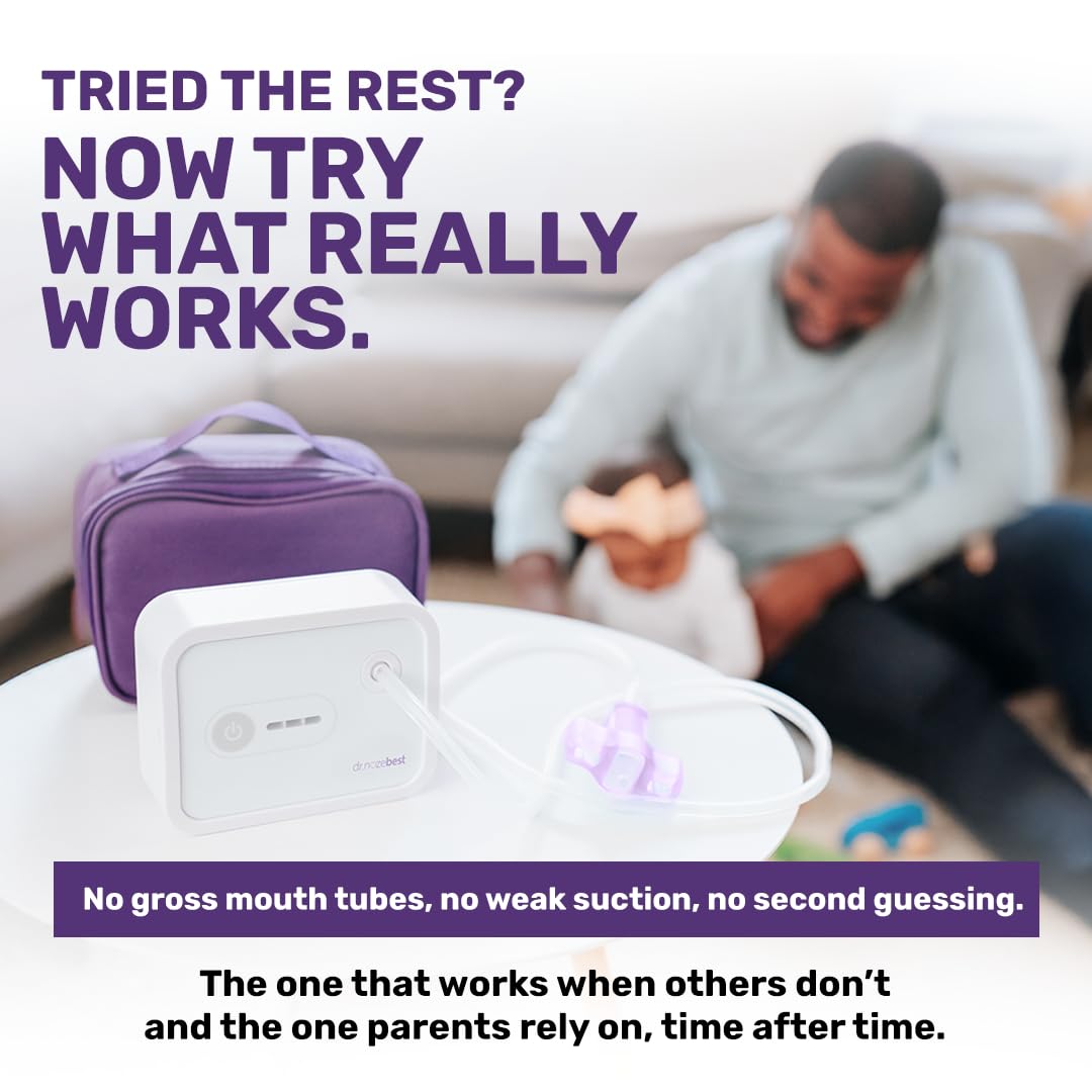 Dr. Noze Best NozeBot Electric Baby Nasal Aspirator - Designed by a Pediatric ENT for Safe, Gentle Congestion Relief - Rechargeable, Portable & Easy to Clean Nose Sucker for Infants and Toddlers