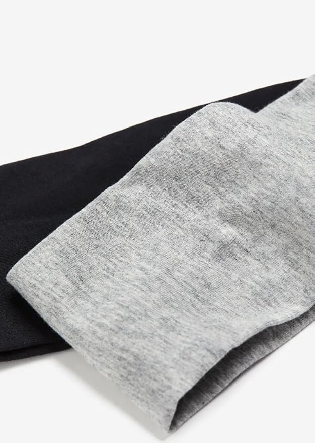 Tobeffect Black Headbands for Women Non Slip - Trendy Womens Headbands 7PCS Elastic Hair Bands for Women's Hair -Workout Sweat Head Bands Cotton Cloth Headband for Yoga Running Sport